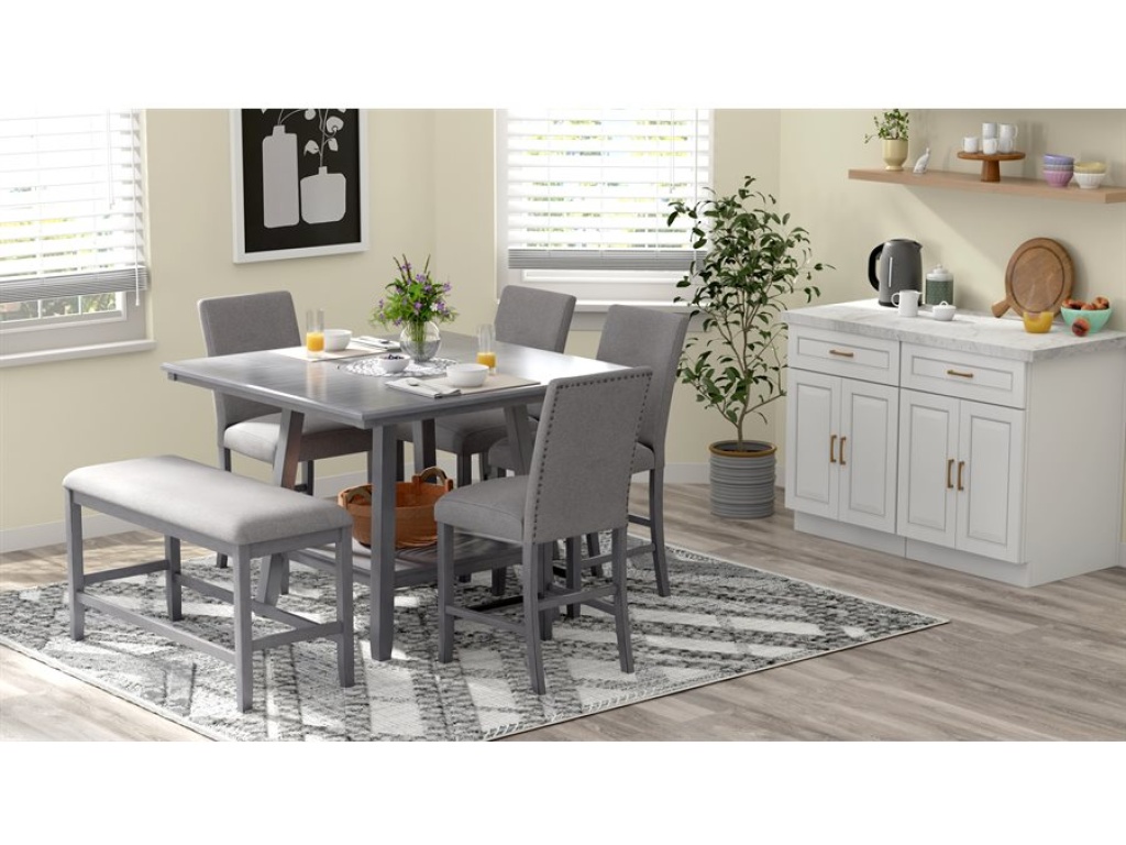Upholstered Counter Height Stools - Gray - image 4