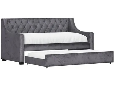 Complete Daybed W /  Trundle - Charcoal