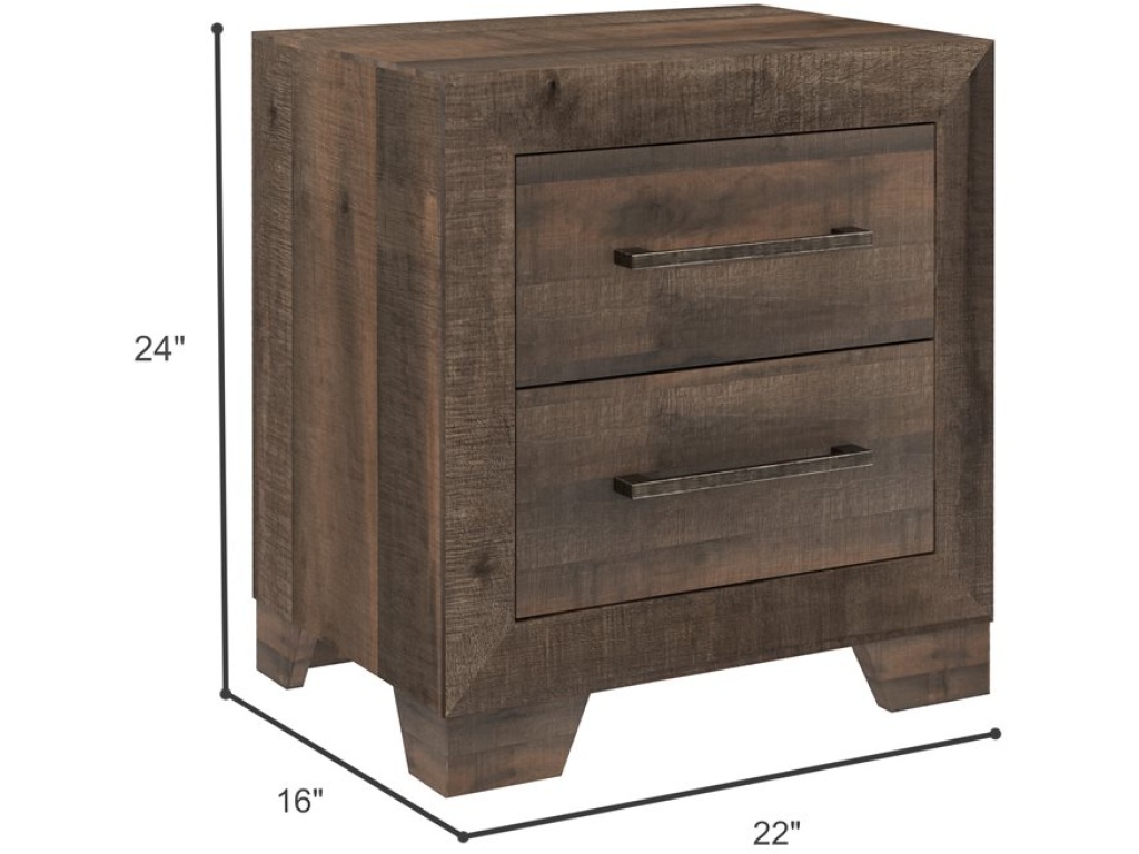 2 Drawer Nightstand - Brown - image 4