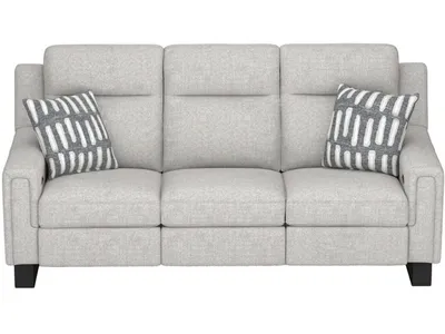 2P Sofa W /  Drop Down Table, Storage Drawer & 2 Pillows - Cream - Alternative View