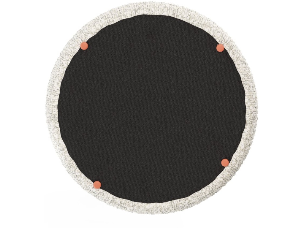 19" Round Channeled Ottoman W /  Storage & Tray- Soothe Fog - image 3