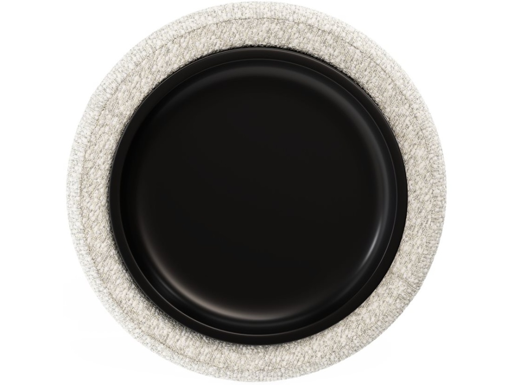 19" Round Channeled Ottoman W /  Storage & Tray- Soothe Fog - image 5