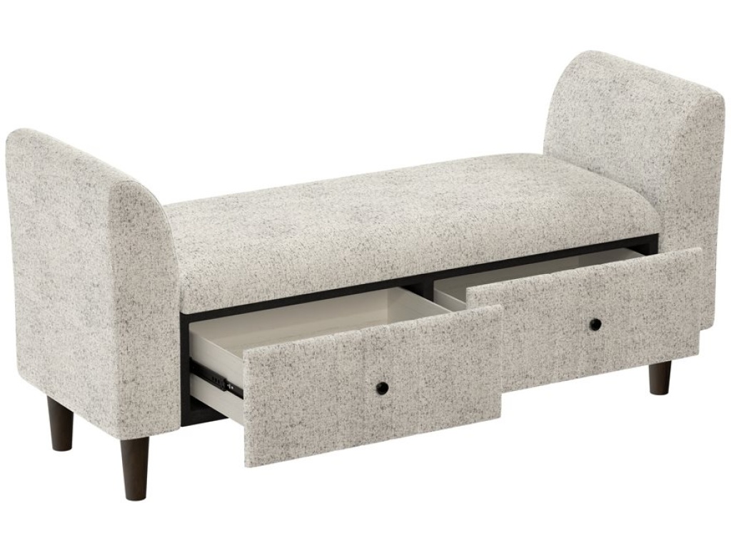 Ottoman W /  2 Storage Drawers - Oatmeal - image 1