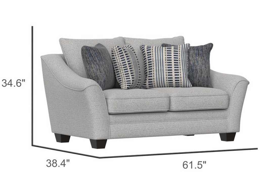 Loveseat W /  4 Pillows - Gray - image 4