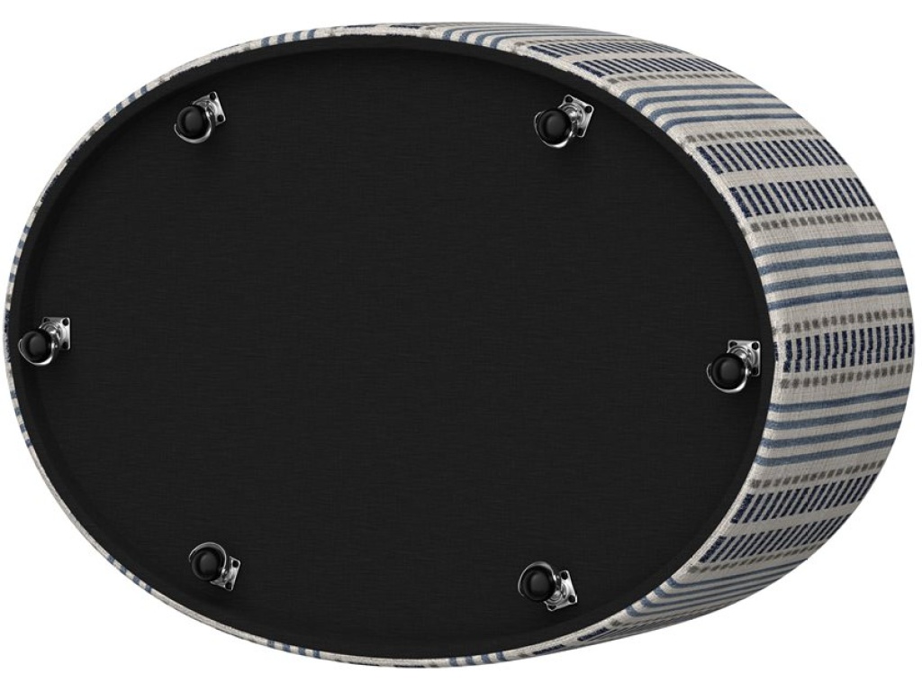 Oval Ottoman W / Storage & Trays - Blue - image 4