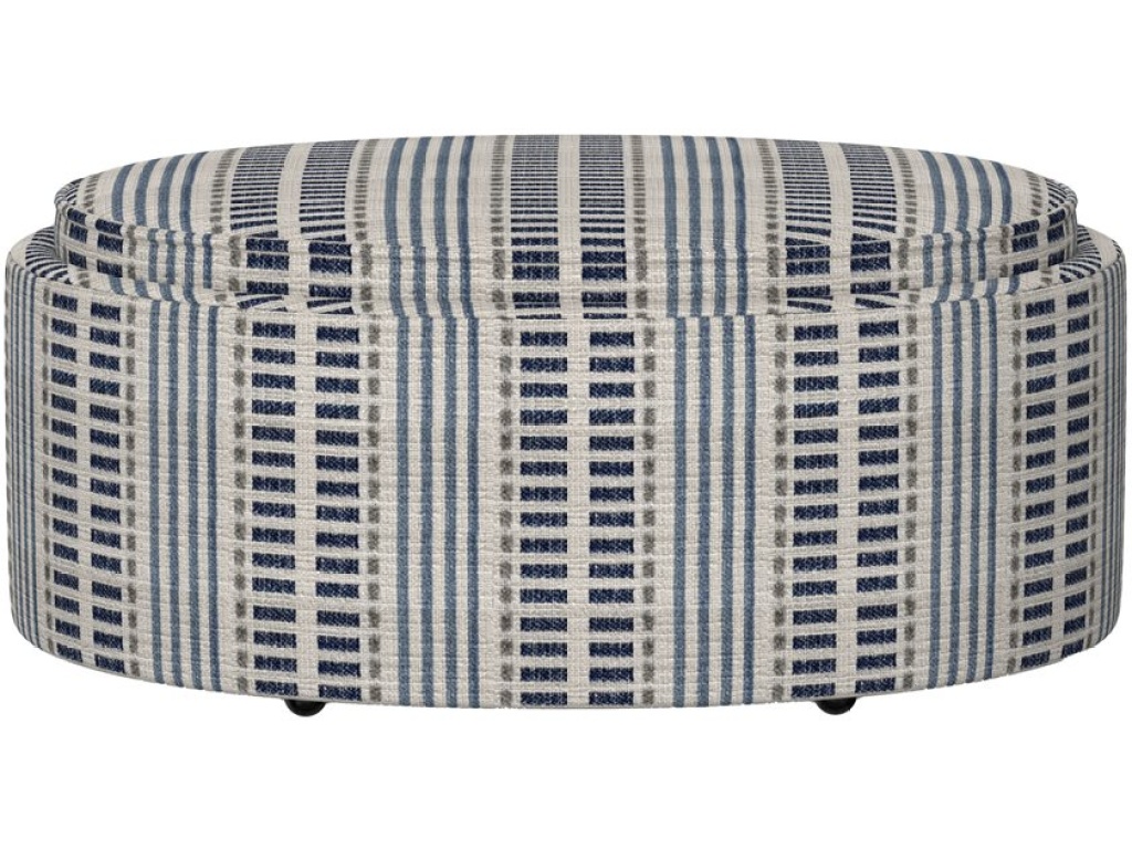 Oval Ottoman W / Storage & Trays - Blue - image 2