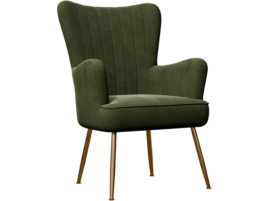 Accent Chair - Green Velvet W /  Gold Legs - main image