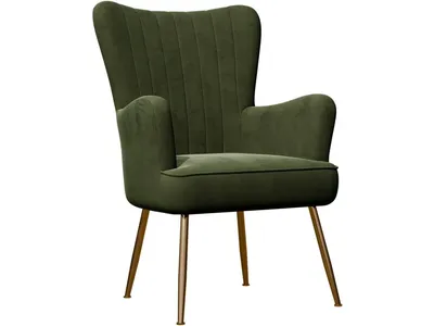 Accent Chair - Green Velvet W /  Gold Legs