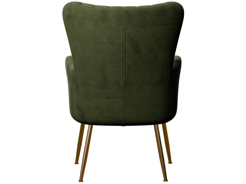 Accent Chair - Green Velvet W /  Gold Legs - image 4