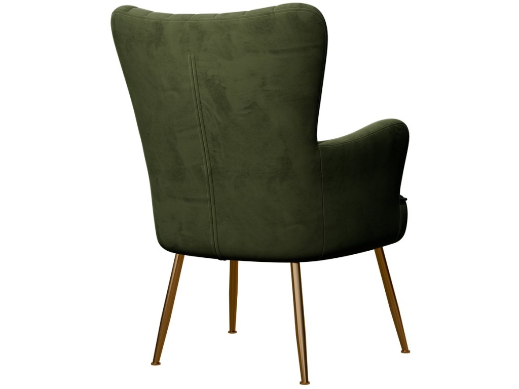 Accent Chair - Green Velvet W /  Gold Legs - image 3