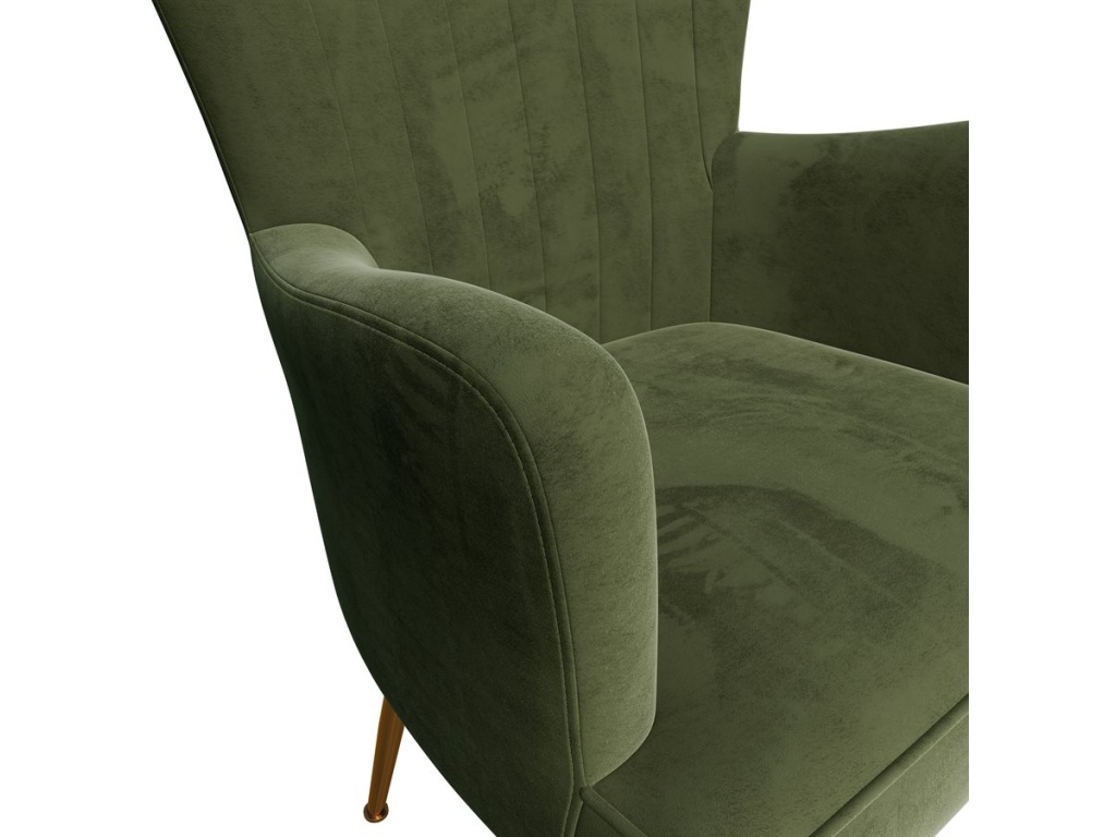 Accent Chair - Green Velvet W /  Gold Legs - image 5