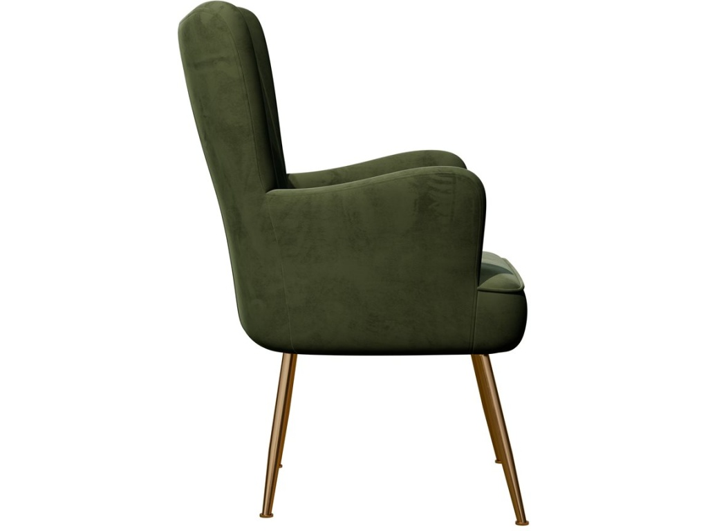 Accent Chair - Green Velvet W /  Gold Legs - image 2