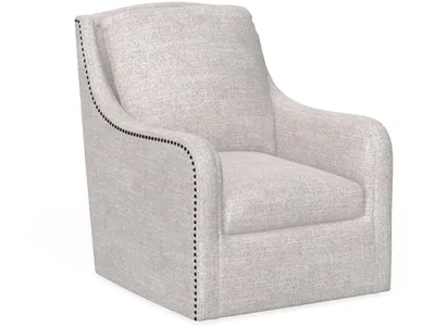 Swivel Chair W /  Nailheads - Cream