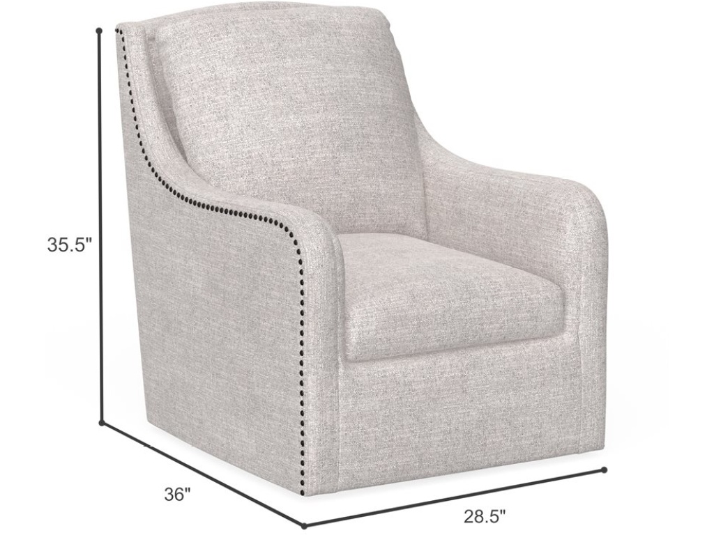 Swivel Chair W /  Nailheads - Cream - image 4