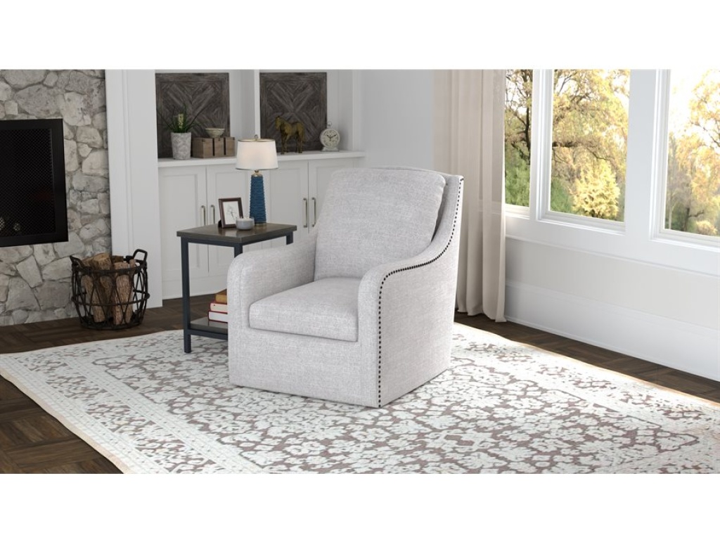 Swivel Chair W /  Nailheads - Cream - image 6