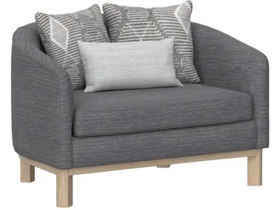 Chair W / 2 Square And 1 Kidney Pillow W /  Storage Ottoman - Gray - Alternative View