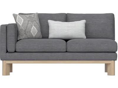 Lsf Loveseat W / 1 Kidney And 1 Square Pillow - Gray - Alternative View