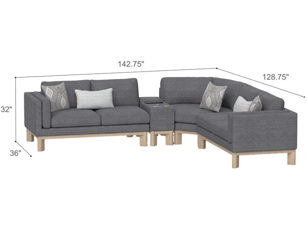 Maeve - 4Pc Sectional W /  5 Pillows - Gray - image 6