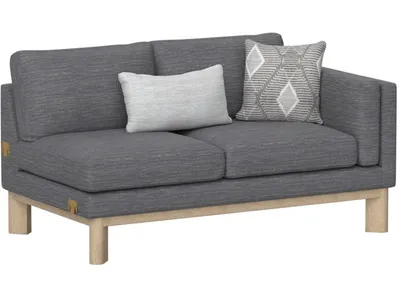 Rsf Loveseat W /  1 Kidney And 1 Square Pillow - Gray