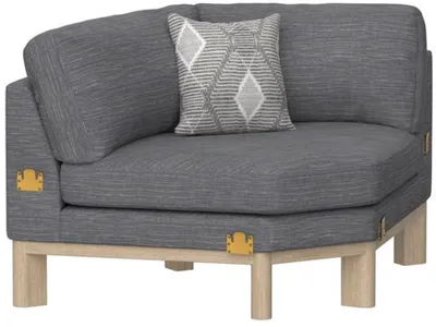 Wedge W /  1 Square Pillow- Gray
