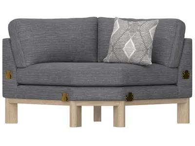 Wedge W /  1 Square Pillow- Gray