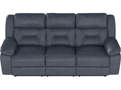 Manual Sofa - Blue Leather - Alternative View