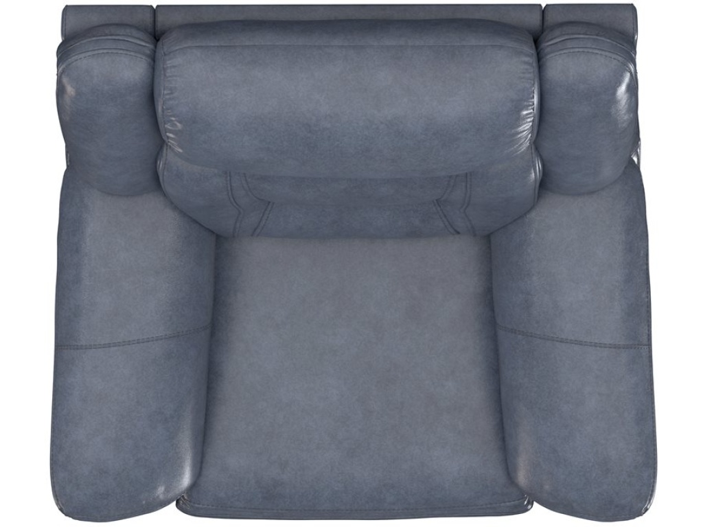 Swivel Glider Recliner - Blue Leather - image 4