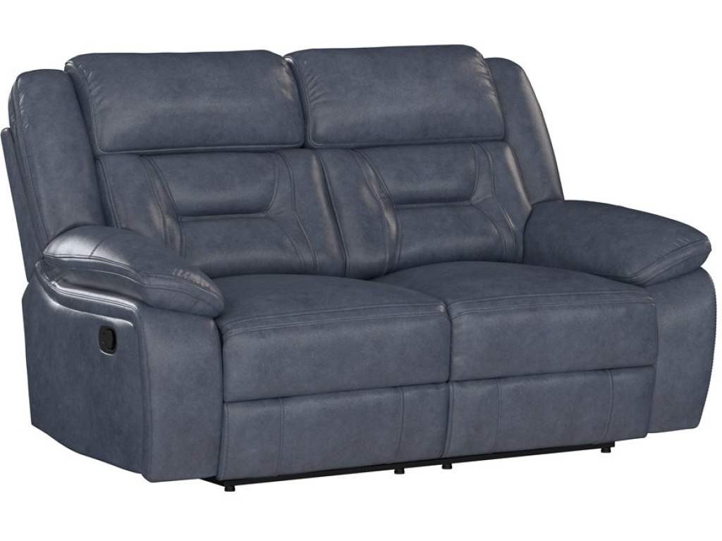 Manual Loveseat - Blue Leather - main image