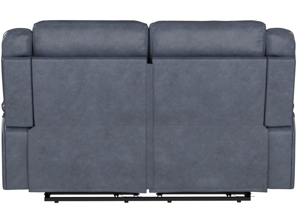 Manual Loveseat - Blue Leather - image 3
