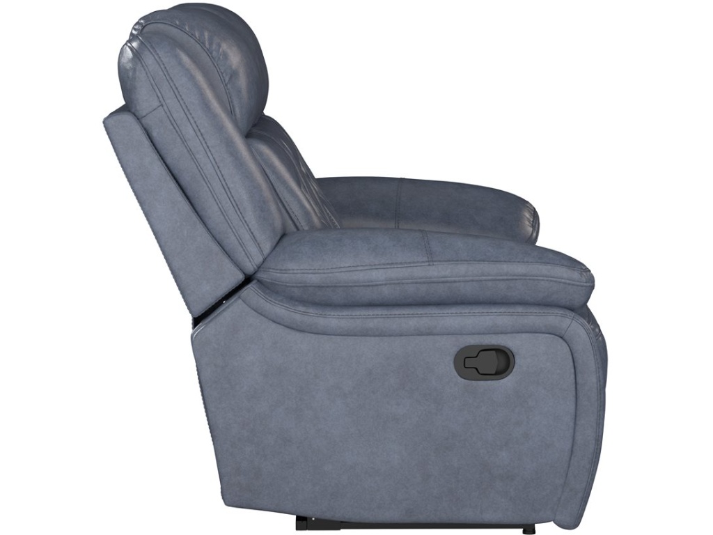 Manual Loveseat - Blue Leather - image 2