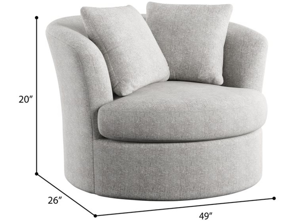 Swivel Chair W /  2 Pillows - Gray - image 5