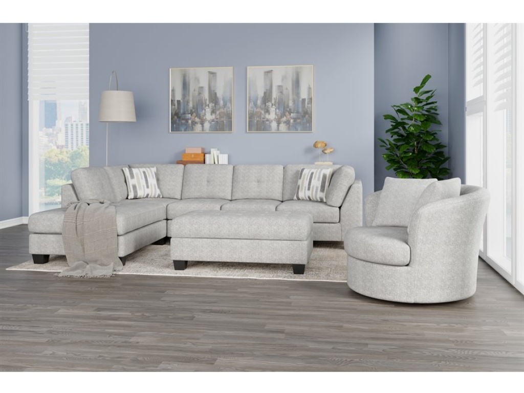 Myles - 2Pc Sectional W /  Lsf Chaise & Rsf Sofa & 2 Pillows - Gray - image 9