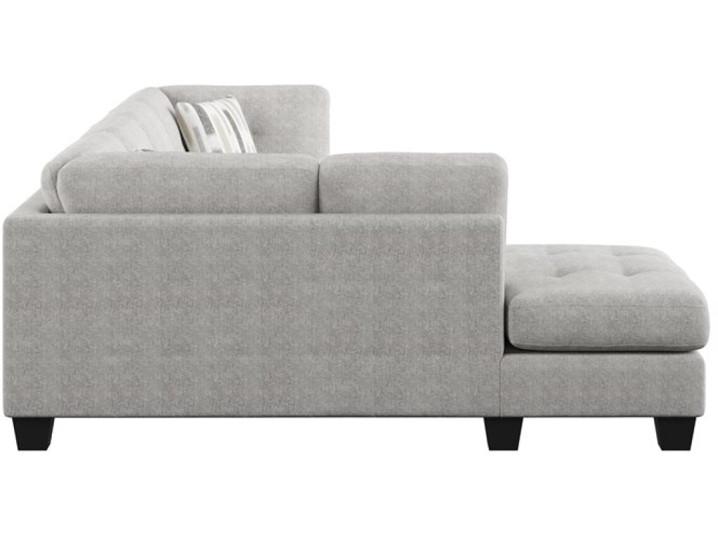 Myles - 2Pc Sectional W /  Lsf Chaise & Rsf Sofa & 2 Pillows - Gray - image 2