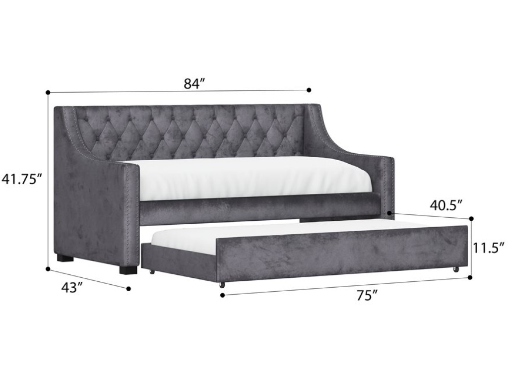 Complete Daybed W /  Trundle - Charcoal - image 12