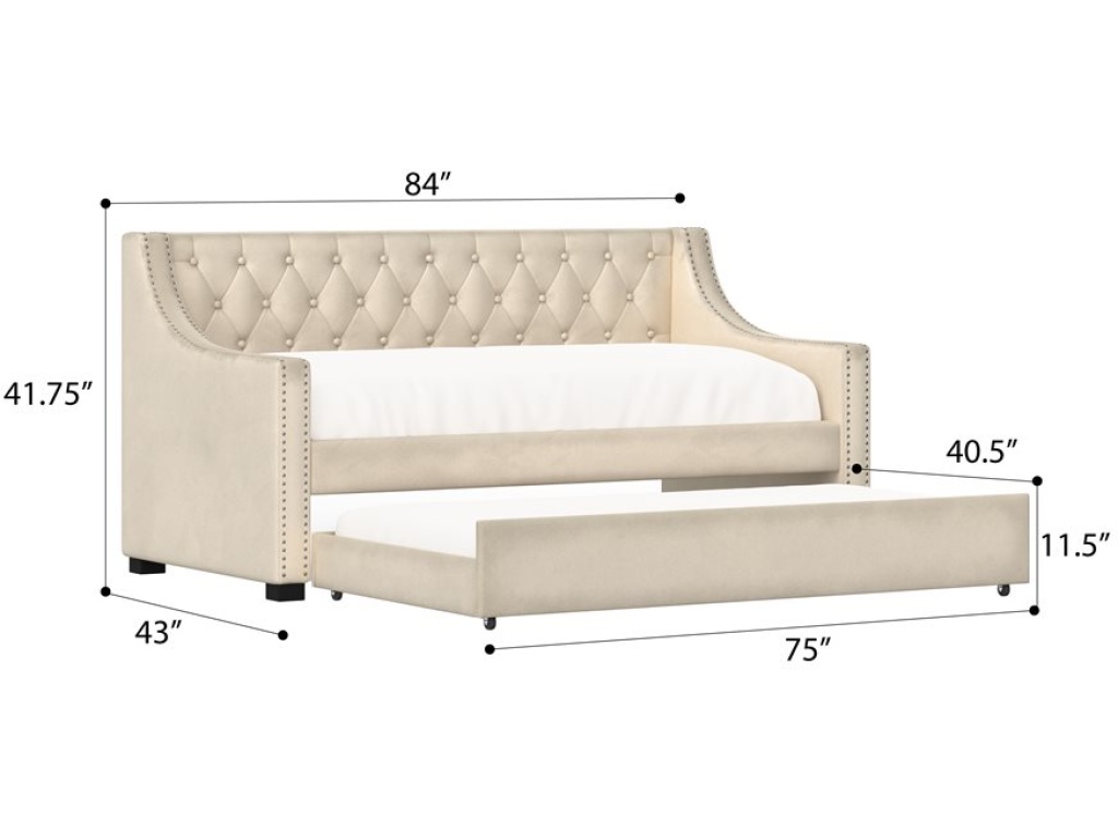 Complete Daybed W /  Trundle - Champagne - image 12