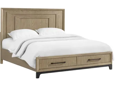 Complete King Panel Storage Bed - Caramel