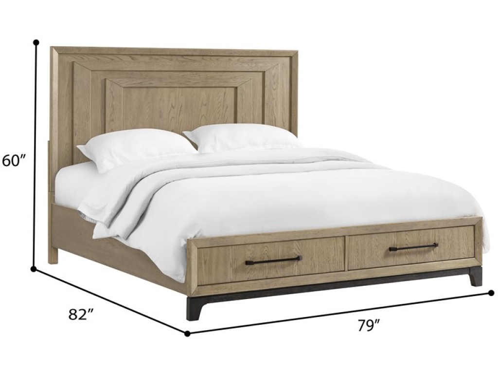 Complete King Panel Storage Bed - Caramel - image 2