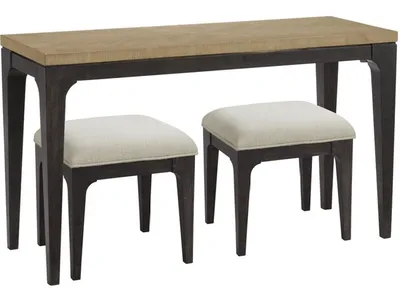 3Pc - Console Table W /  2 Stools