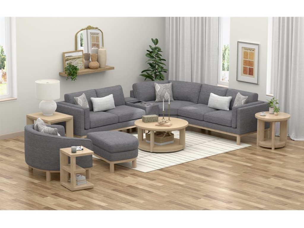 Maeve - 4Pc Sectional W /  5 Pillows - Gray - image 8