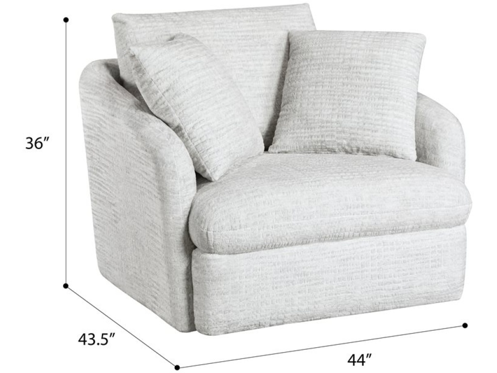 Swivel Chair W /  2 Pillows - White Fur - image 5