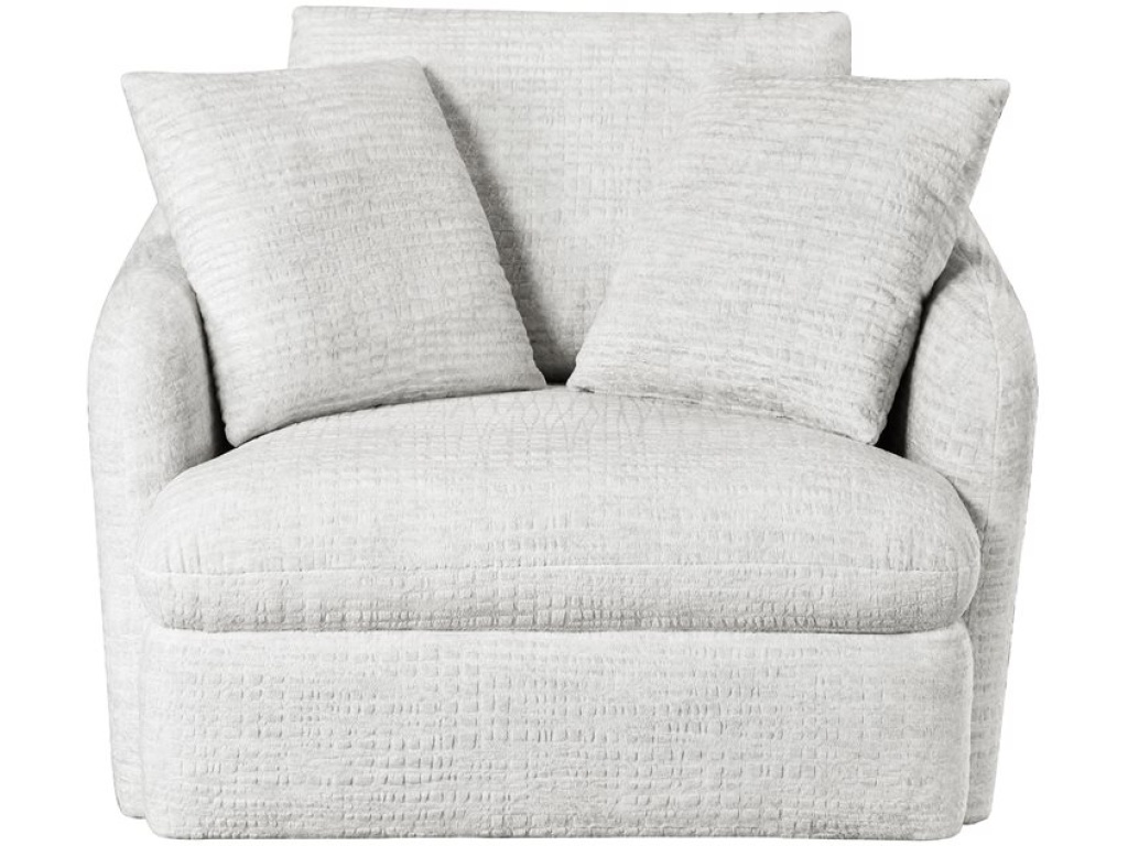 Swivel Chair W /  2 Pillows - White Fur - image 1