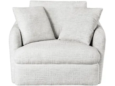 Swivel Chair W /  2 Pillows - White Fur - Alternative View
