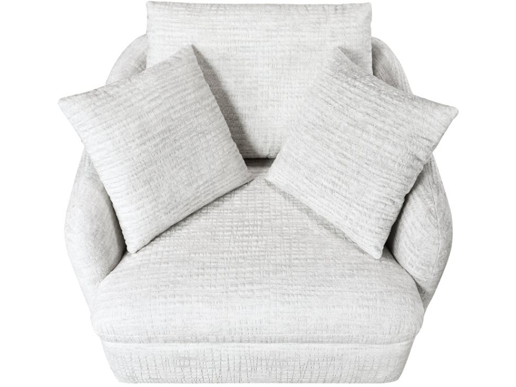 Swivel Chair W /  2 Pillows - White Fur - image 2