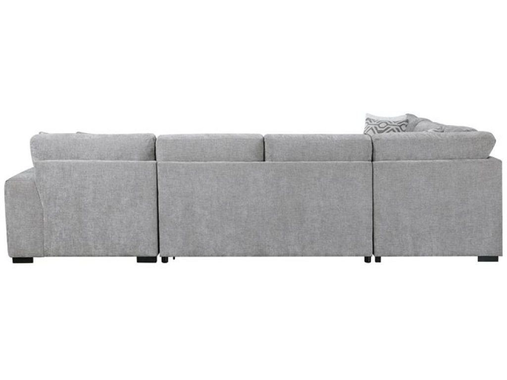 Ritchie - 4Pc Sectional W /  Pop Up Sleeper Loveseat, Storage Chaise & 6 Pillows - Gray - image 5