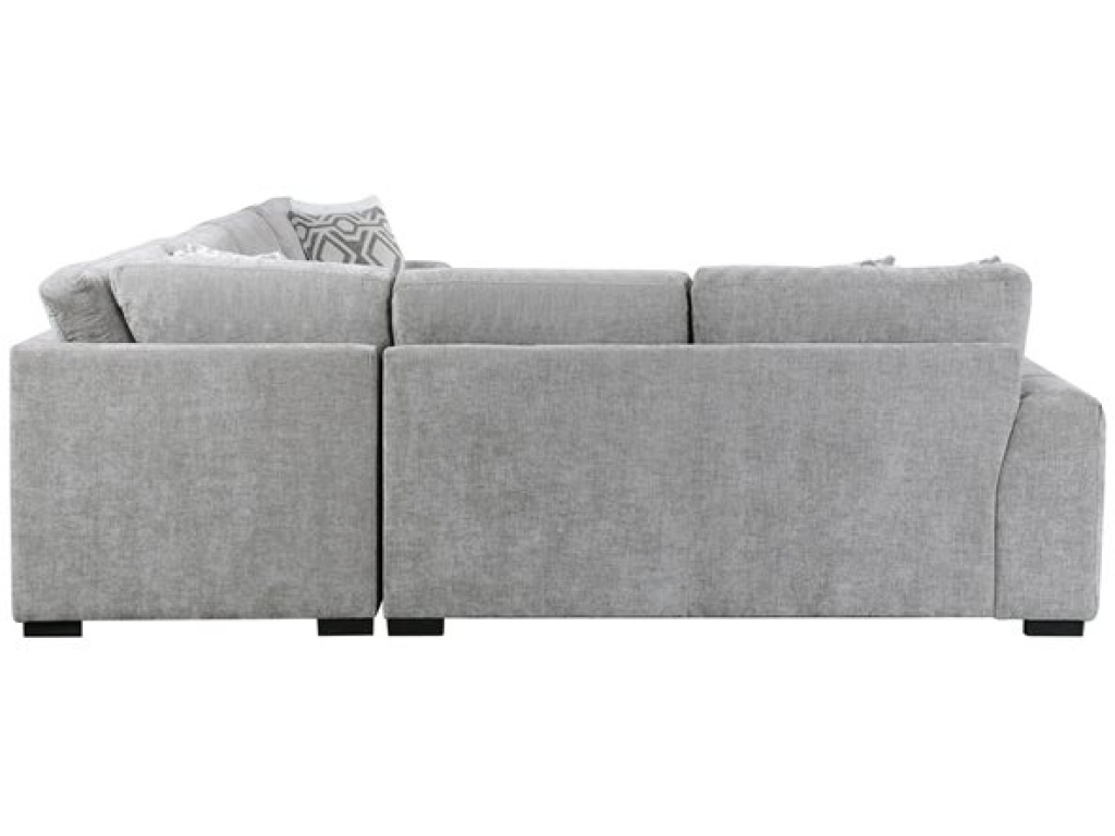 Ritchie - 4Pc Sectional W /  Pop Up Sleeper Loveseat, Storage Chaise & 6 Pillows - Gray - image 6