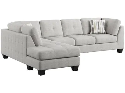 Myles - 2Pc Sectional W /  Lsf Chaise & Rsf Sofa & 2 Pillows - Gray