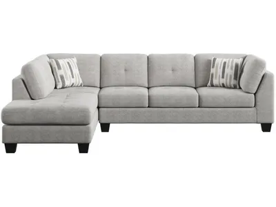 Myles - 2Pc Sectional W /  Lsf Chaise & Rsf Sofa & 2 Pillows - Gray