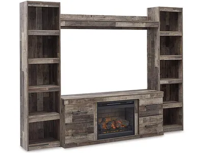 Derekson 4-Piece Entertainment Center with Electric Fireplace