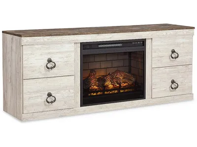 Willowton 4-Piece Entertainment Center with Electric Fireplace