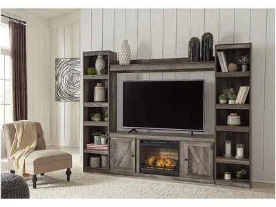Wynnlow 4-Piece Entertainment Center with Electric Fireplace